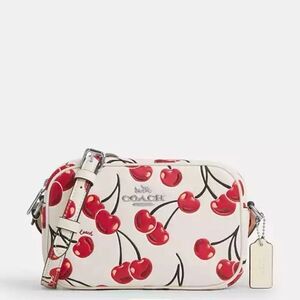 NWT❤️ COACH Mini Jamie Camera Bag With Cherry Print CROSSBODY CAB04